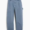 Pantalon utilitaire taille moyenne, coupe large, longueur cheville