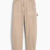 Pantalon utilitaire taille moyenne, coupe large, longueur cheville