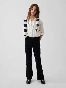 Pantalon évasé en jersey Ponte pour uniforme enfant