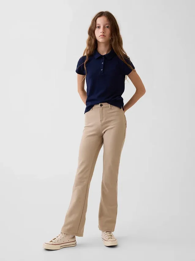 Pantalon évasé en jersey Ponte pour uniforme enfant