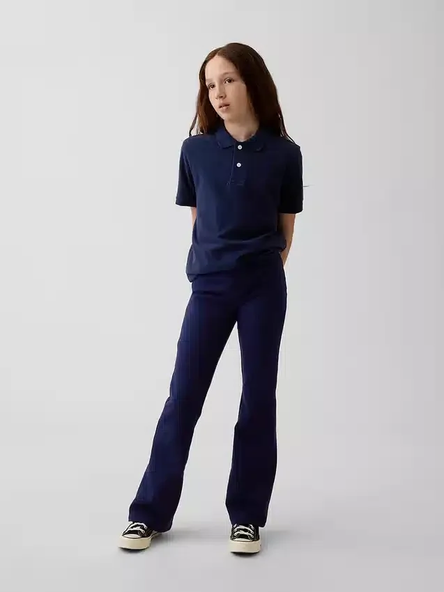Pantalon évasé en jersey Ponte pour uniforme enfant