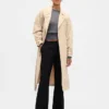 Pantalon évasé en sergé à taille basse