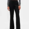Pantalon évasé en sergé à taille basse