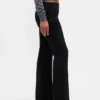 Pantalon évasé en sergé à taille basse