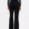 Pantalon évasé en sergé à taille basse