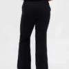 Pantalon évasé en sergé à taille basse
