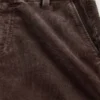 Pantalon évasé en velours côtelé à taille moyenne