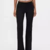 Pantalon évasé taille basse en double tricot