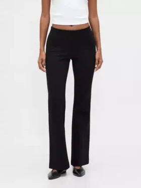 Pantalon évasé taille basse en double tricot