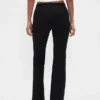 Pantalon évasé taille basse en double tricot