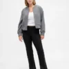 Pantalon évasé taille basse en double tricot