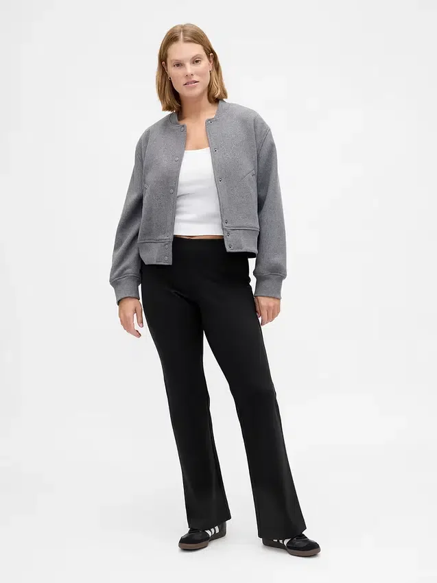 Pantalon évasé taille basse en double tricot