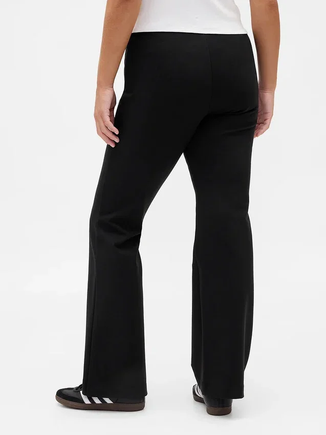 Pantalon évasé taille basse en double tricot