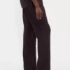 Pantalon évasé taille basse en mélange de lin