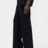 Pantalon évasé taille basse en mélange de lin