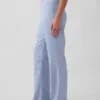 Pantalon évasé taille basse en mélange de lin