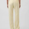 Pantalon évasé taille basse en mélange de lin