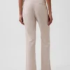Pantalon évasé taille basse en mélange de lin