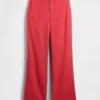 Pantalon évasé taille basse en mélange de lin