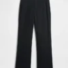 Pantalon évasé taille basse en mélange de lin