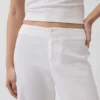 Pantalon évasé taille basse en mélange de lin