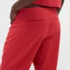 Pantalon évasé taille basse en mélange de lin