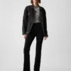 Pantalon évasé taille haute bi-extensible