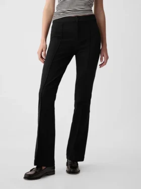 Pantalon évasé taille haute bi-extensible