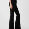 Pantalon évasé taille haute bi-extensible