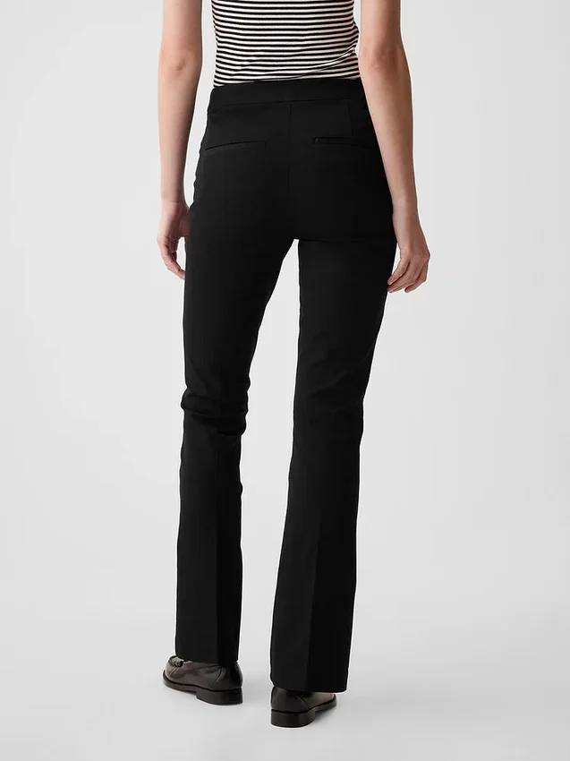 Pantalon évasé taille haute bi-extensible