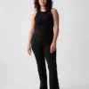 Pantalon évasé taille haute bi-extensible