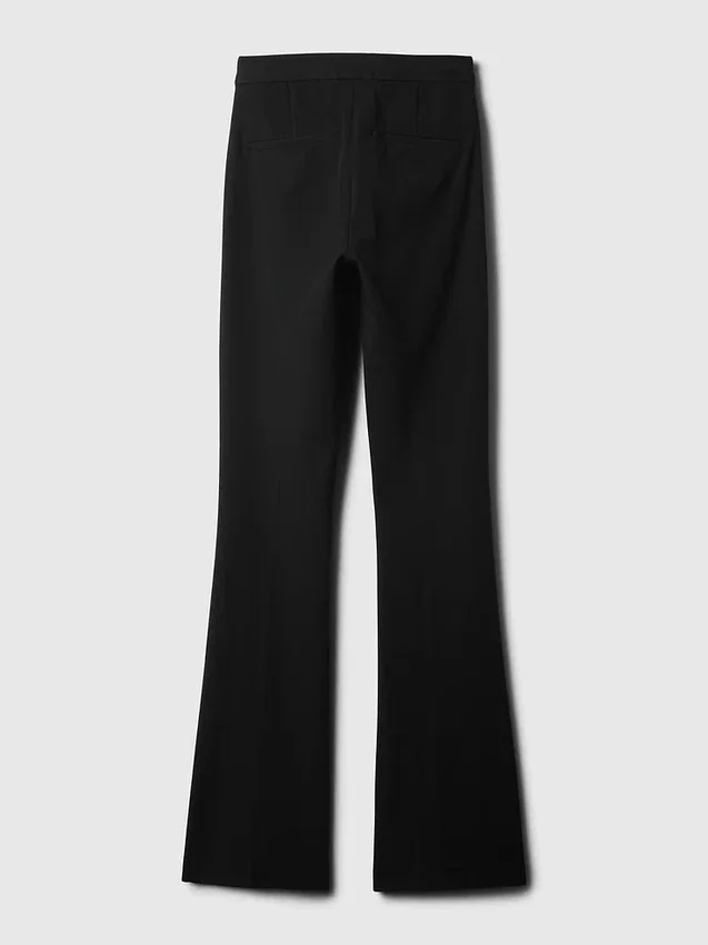 Pantalon évasé taille haute bi-extensible