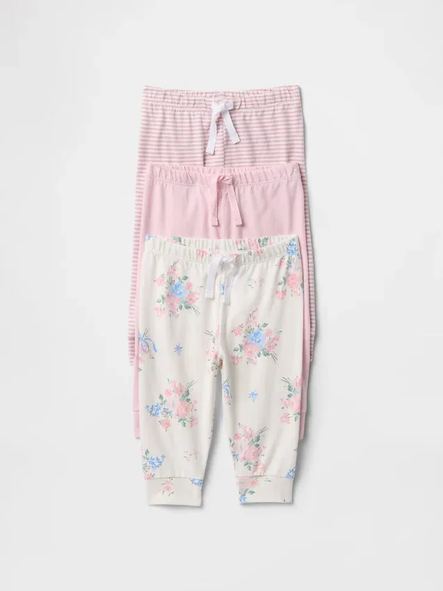 Pantalons à enfiler en coton bio « Baby First Favorites » (lot de 3)