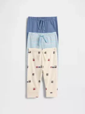 Pantalons à enfiler en coton bio « Baby First Favorites » (lot de 3)