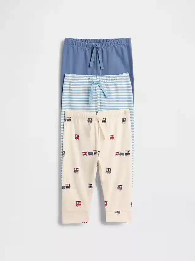 Pantalons à enfiler en coton bio « Baby First Favorites » (lot de 3)