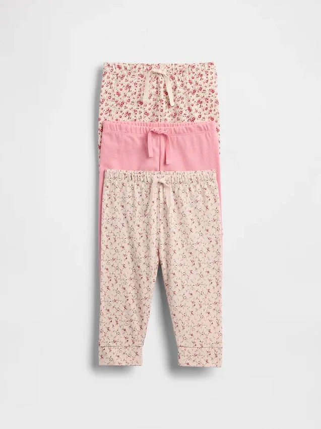 Pantalons à enfiler en coton bio « Baby First Favorites » (lot de 3)