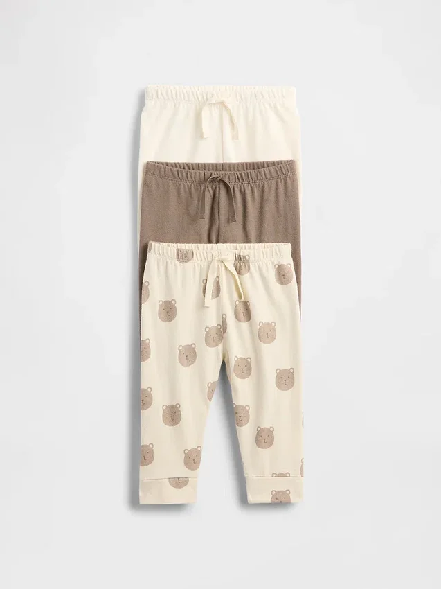 Pantalons à enfiler en coton bio « Baby First Favorites » (lot de 3)