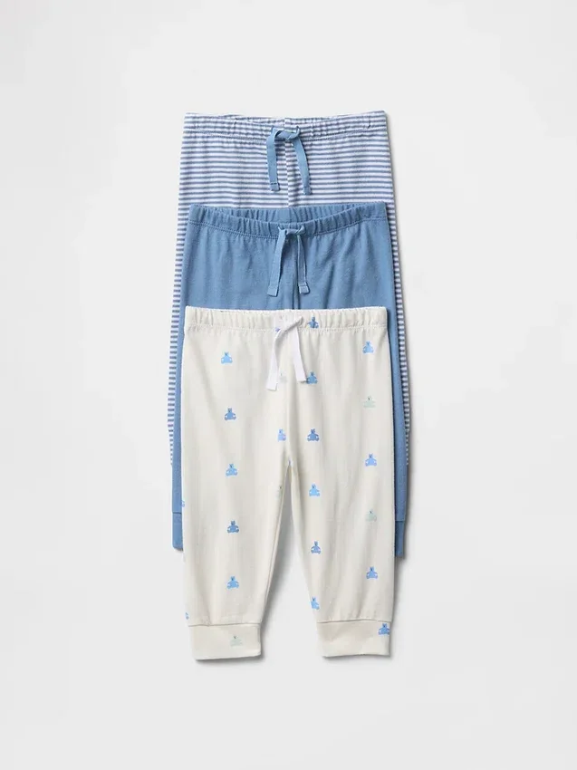 Pantalons à enfiler en coton bio « Baby First Favorites » (lot de 3)