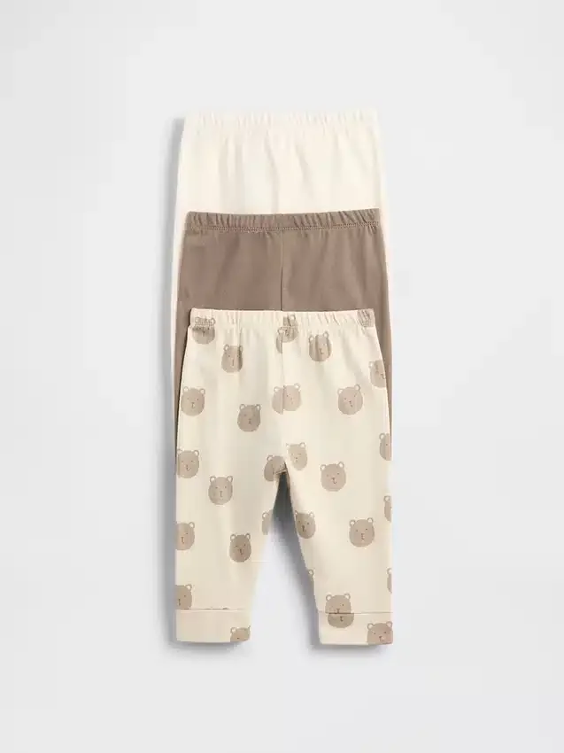 Pantalons à enfiler en coton bio « Baby First Favorites » (lot de 3)