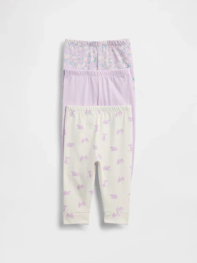 Pantalons à enfiler en coton bio « Baby First Favorites » (lot de 3)