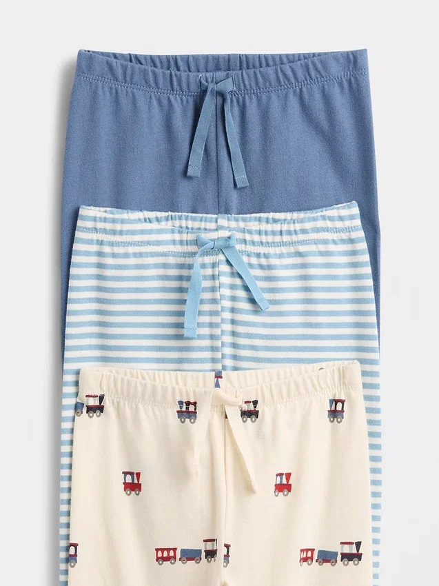 Pantalons à enfiler en coton bio « Baby First Favorites » (lot de 3)