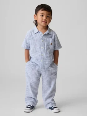 Pantalons à enfiler en lin et coton pour Bébé & Enfant