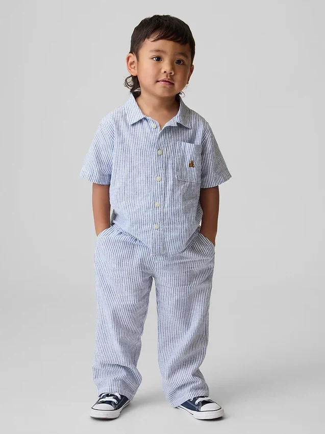 Pantalons à enfiler en lin et coton pour Bébé & Enfant