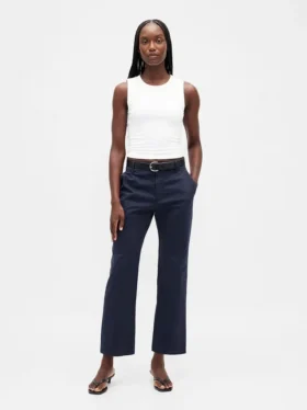 Pantalons kaki taille moyenne