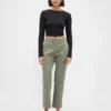 Pantalons kaki taille moyenne