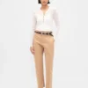 Pantalons kaki taille moyenne