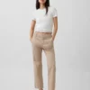 Pantalons kaki taille moyenne