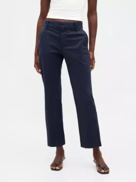 Pantalons kaki taille moyenne