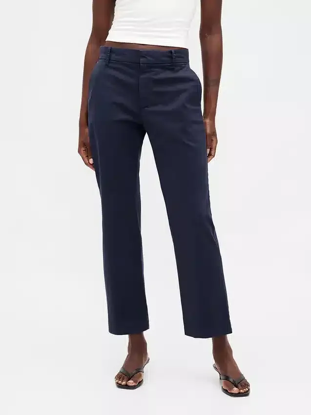 Pantalons kaki taille moyenne