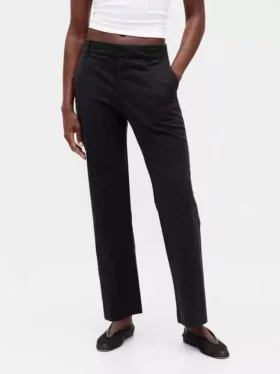 Pantalons kaki taille moyenne